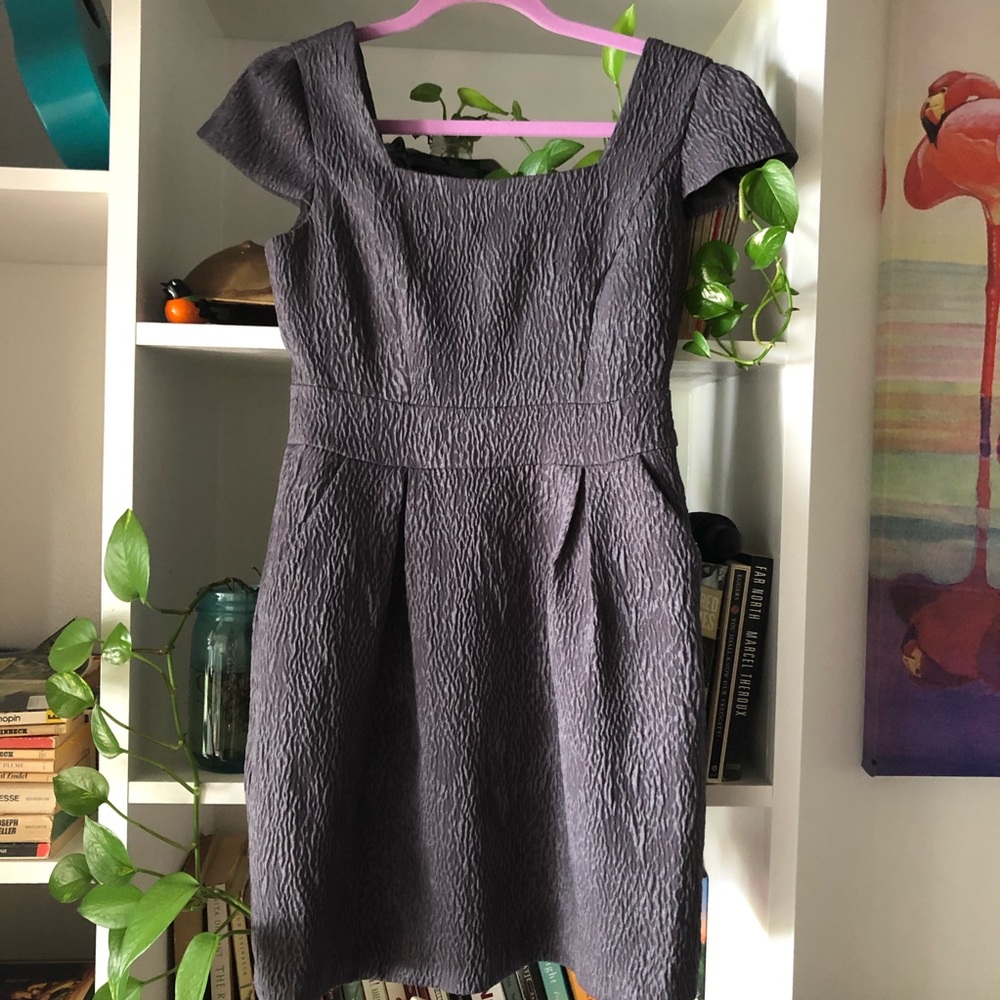 BCBGeneration cap sleeve gray cocktail dress
